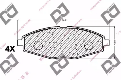 Комплект тормозных колодок, дисковый тормоз DJ PARTS купить